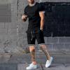 LISM-chándal de verano para hombre, camiseta informal, pantalones cortos, conjunto de dos piezas, ropa deportiva para hombre, conjunto para hombre de manga corta de Color sólido, traje deportivo