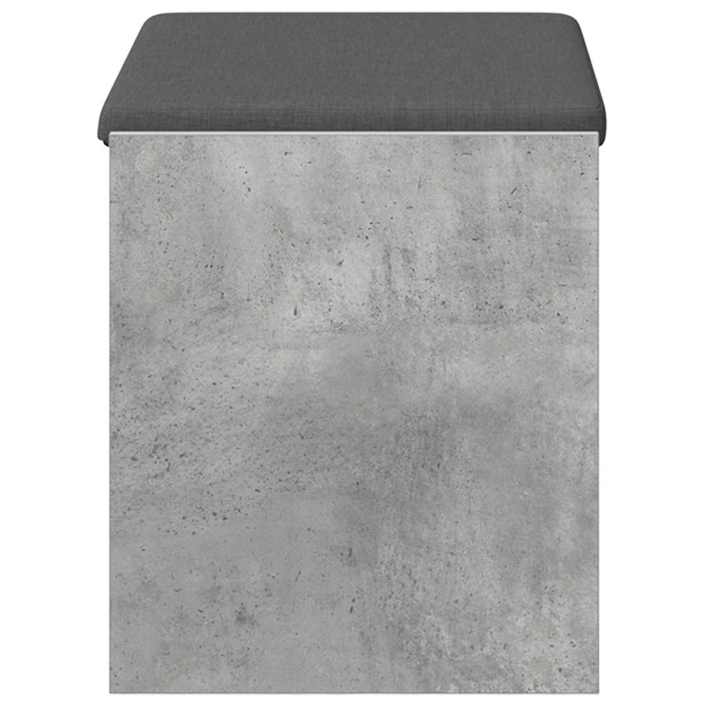 Hall Bench with Cushion and Shelf Concrete Grey 63 X 38 X 45 Cm