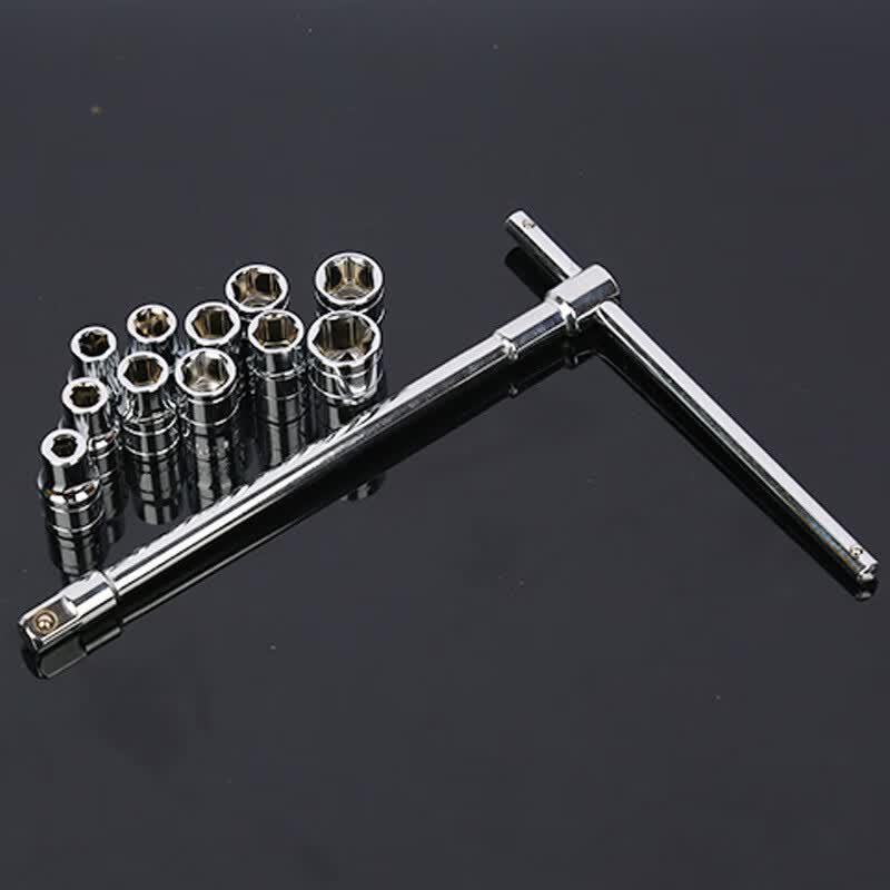 13-Piece Auto Repair T-Socket & Ratchet Wrench Set