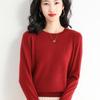2025 Autumn/Winter Women's Plus Size Korean Style Loose Knit Sweater, Versatile Round Neck Base Layer.