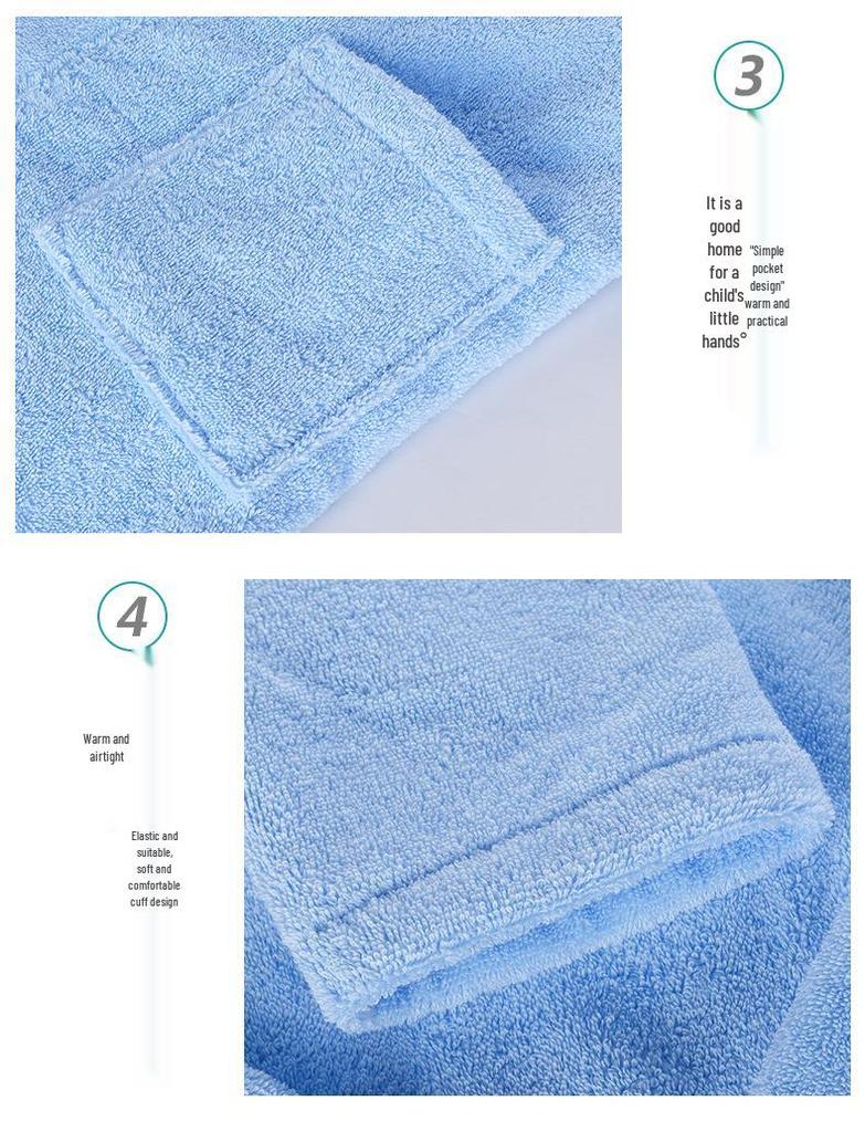 Albornoz de Rizo de Algodón Puro con Capucha de Dibujos Animados para Niños: Perfecto para Baño, Natación o Aguas Termales de Otoño e Invierno