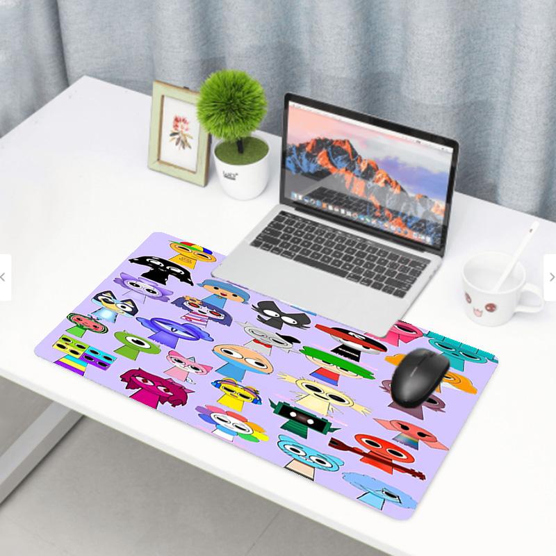 Sprunki Game Print Mouse Pad, Anti‑Slip Desktop Keyboard Mat, for PC Laptop Gaming Working Daily Use, Cool Festival Surprise Gift
