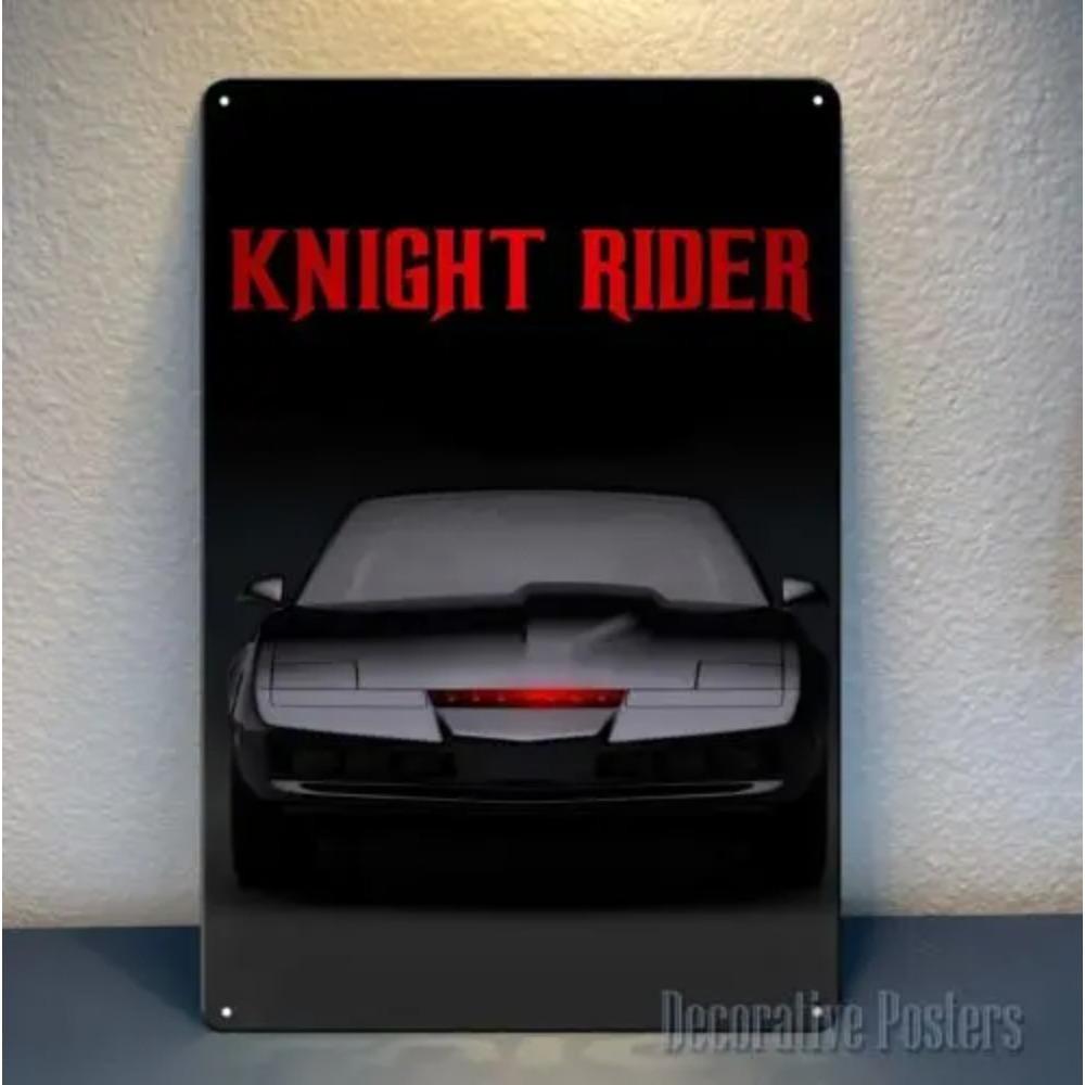 Металлическая жестяная табличка Ретро Рыцарь-всадник Настенное искусство 20x30см Алюминиевый плакат L