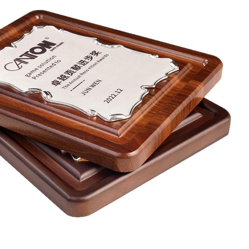 Metal Walnut Authorized Dealer Award Plaque – Solid Wood Franchise Agent Honor Certificate. Content Design