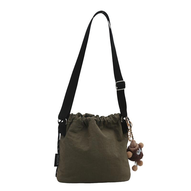 Water Bucket Bag For Women With Drawstring Closure Soft Material Casual Crossbody Purse