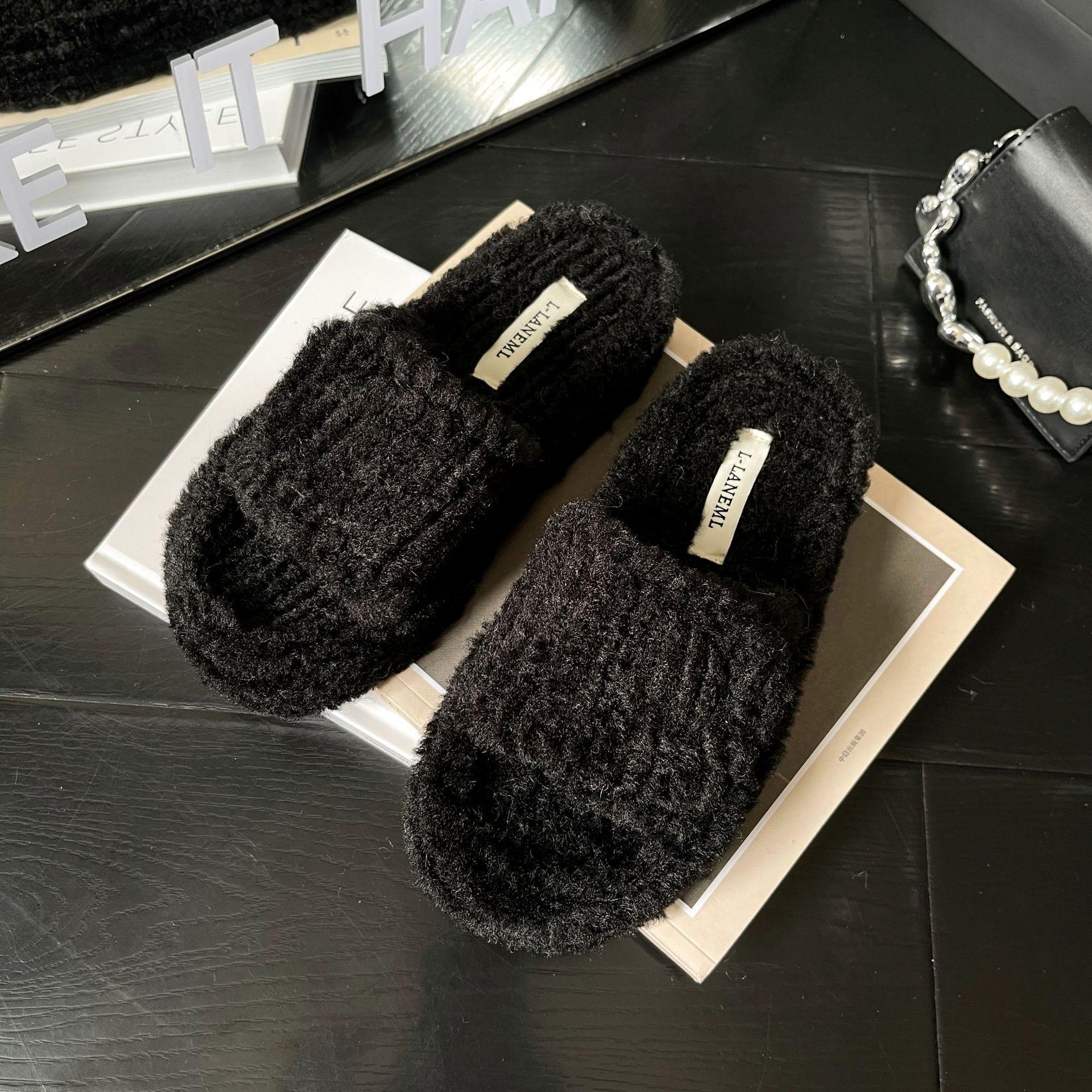 Корейские осенне-зимние новые универсальные теплые хлопковые тапочки 42 хаки — фото 8