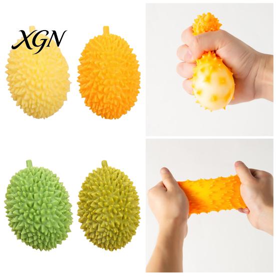 Durian Shape Stress Reliever Realistic Squeeze Toy Unbreakable Soft Fidget for Rubber Relief Cute Fruit-Shaped Decompression Gadget Kids Adults