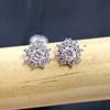 Shining Zircon Sunflower Stud Earrings Women's Light Luxury Fashion Temperament Japan and Korea Commuter Earrings Autumn and Winter