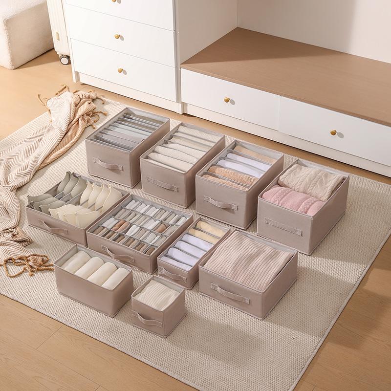 Foldable Fabric Storage Box, Collapsible Clothes Organizer with Dual Handles for Wardrobe, Breathable Bin for Shirts Pants