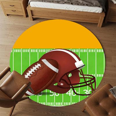 1PC Football Helmet Office Round Area Rug, Under Office Chairs Bedroom Living Room Home Decor, Carpet for Office -1110164