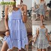 Fashion Summer Spring Short Sleeve O-Neck Casual Dresses International Design