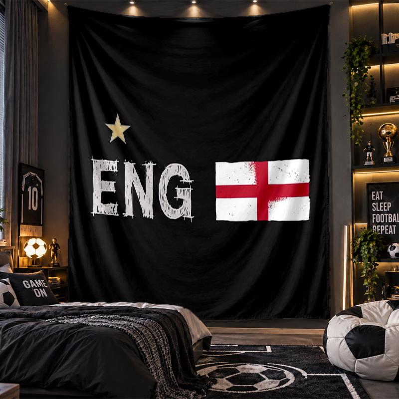 Wandbehang Wandteppich Englische Fußballnationalmannschaft Druckstoff für Wohnzimmer Schlafzimmer Heimdekoration