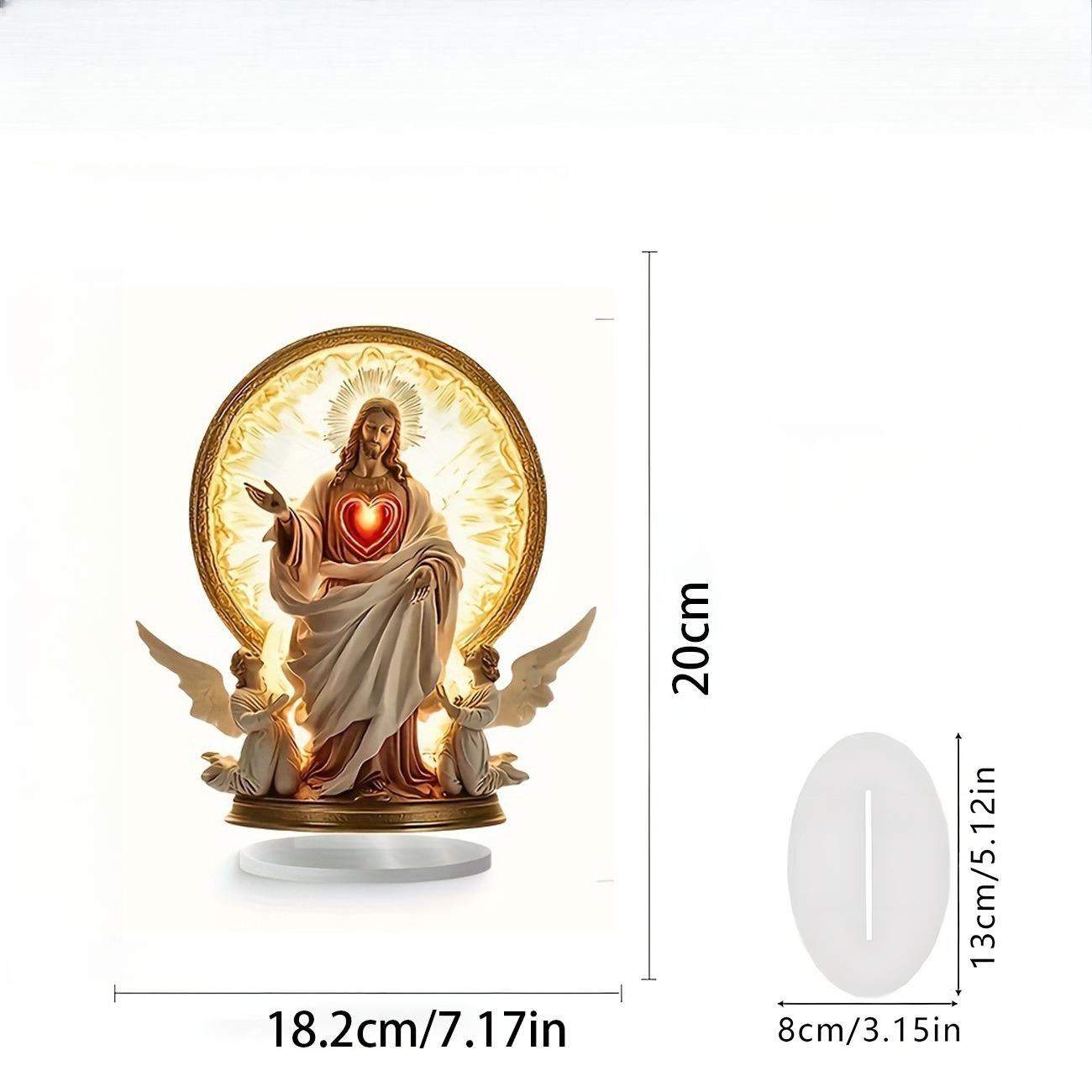 

Religious Series Acrylic Color Printing Office Cafe Tabletop Ornament - 2D Flat Acrylic Desktop Ornament, Wall Decor Art, Four Seasons Decoration B