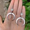 Bohemia Personality Gold Color Stainless Steel Sun Crescent Moon Star Dangle Earrings for Women Charm Jewelry Accessories Gift