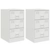 Nightstands 2 pcs White 34.5 x 39 x 62 cm Steel