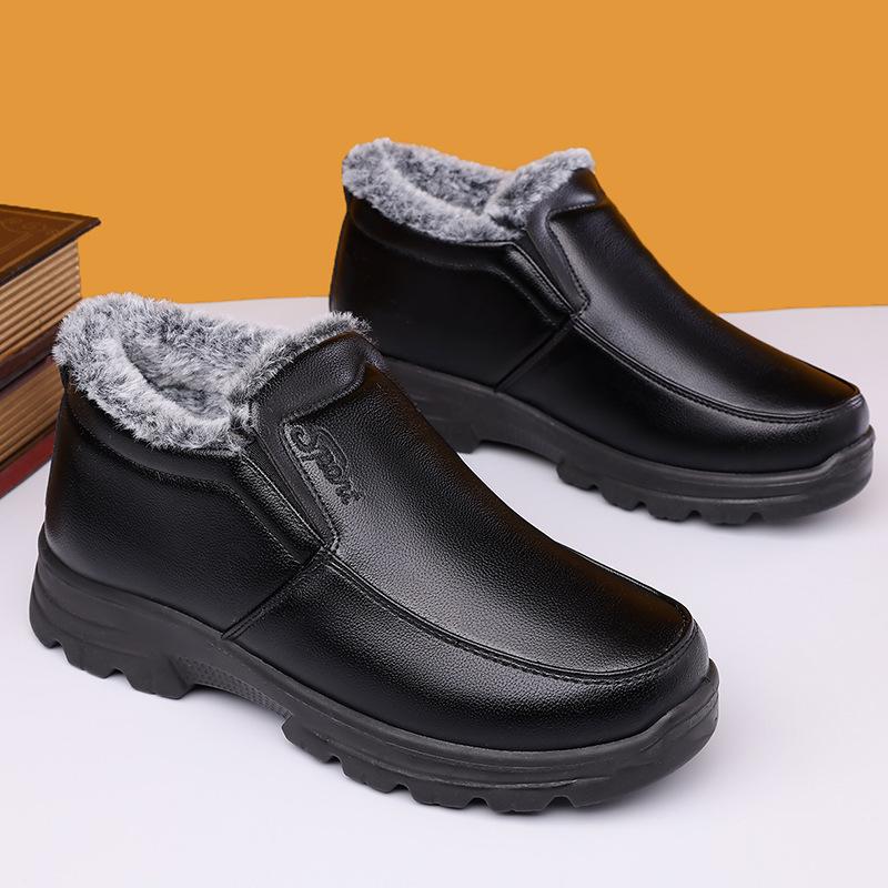 

Winter 2024 Thickened Cotton Shoes for Middle-Aged & Elderly Men - Warm Old Beijing Style 42