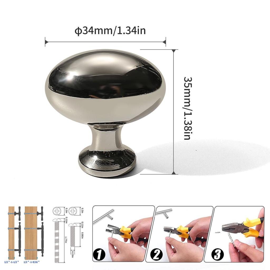 Furniture Hardware Zinc Alloy Round Ball Cabinet Door Handles Cabinet Wardrobe Pull Round Single-Hole Drawer Knob
