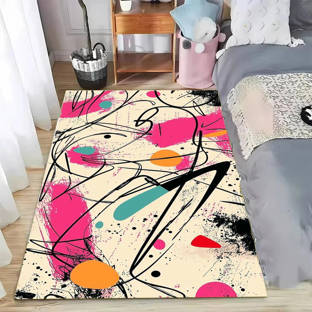 Colorful Abstract Graffiti Carpet for Living Room Bedroom Kitchen Doormat Non Slip Mat for Living Room Bedroom Study Home Decor