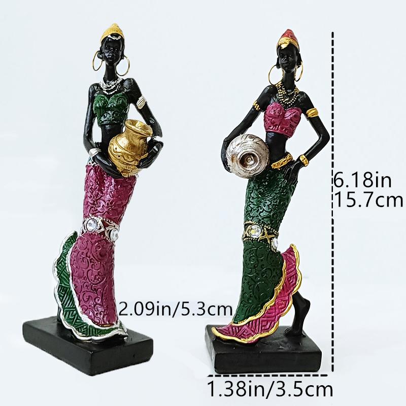 1/2/3pcs Decorative Sculpture Statue Home Decor House Home Decoration Living Room table Black Folk Custom Doll Resin Crafts