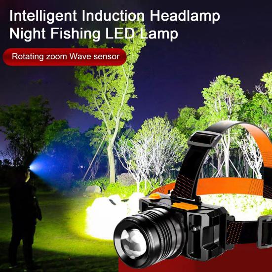 LED Headlight High IP65 Waterproof Long Brightness Energy-saving Irradiation Distance Zoomable Ultra-Light Intelligent