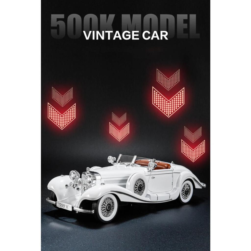 1/18 Mercedes-Benz 500K 1936 Alloy Die Cast Toy Car Model Sound and Light Children's Toy Collectibles Birthday gift
