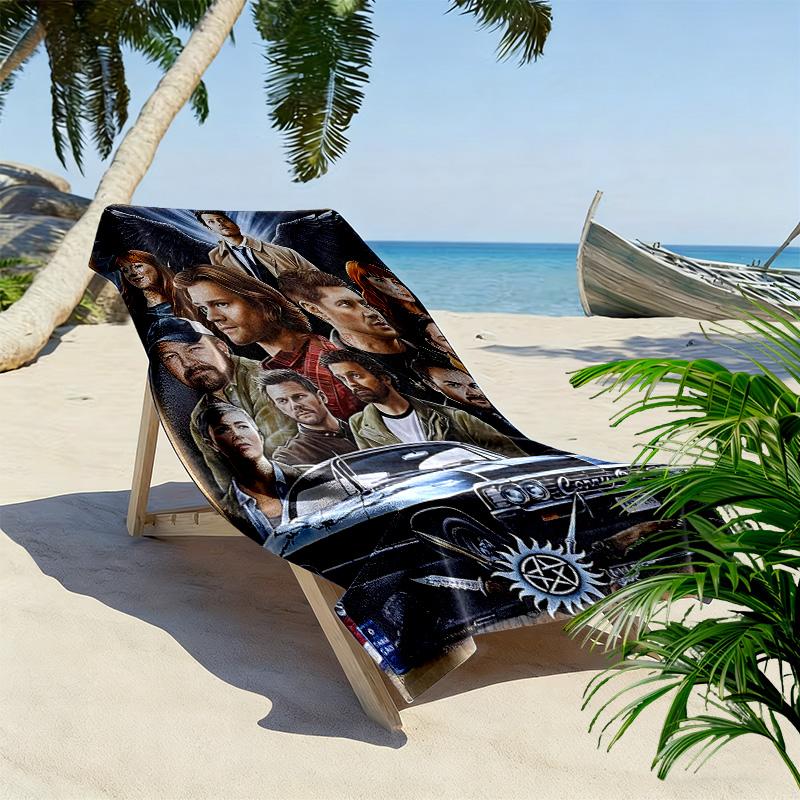 Supernatural Print Beach Towel, Large Soft Quick Dry Towel for Beach Camping Swimming
