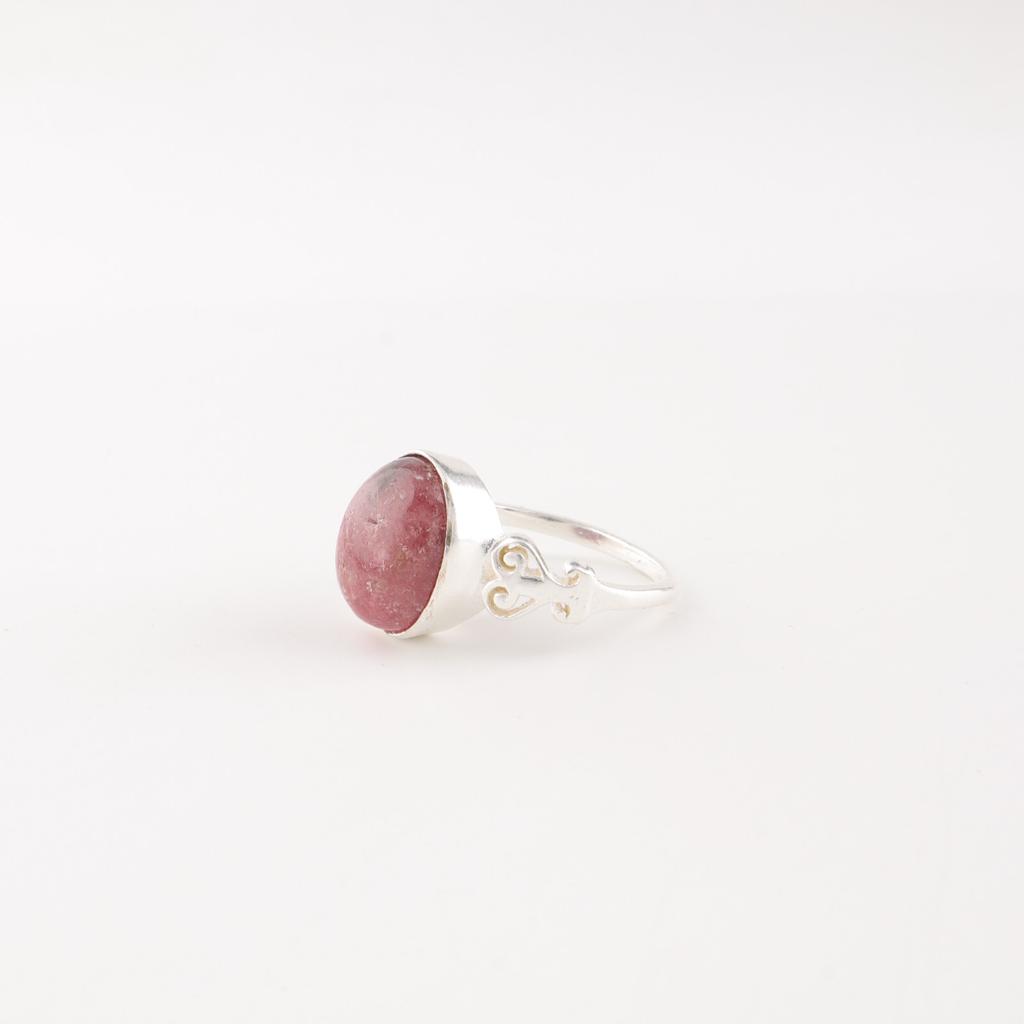 Natural Black Rhodonite Gemstone925 Sterling Silver Jewelry Handmade Girls Ring RR-66-33