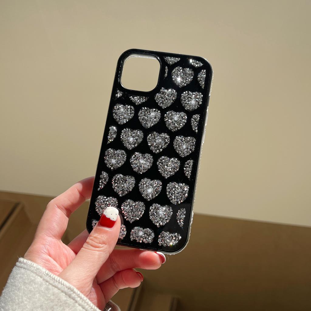 Cold Wind Full Screen Love Flash Diamond Suitable for Apple 13 Mobile Phone Case iPhone14 Fashion 12promax Luxury 11