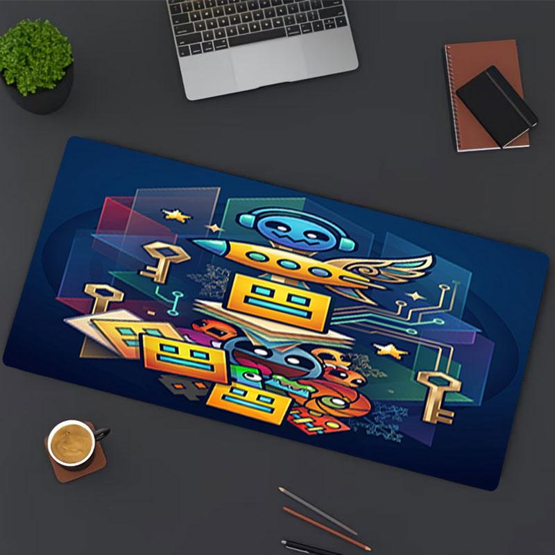 Geometry Dash Print Mouse Pad, for Keyboard Pad Laptop PC Mat for Office Home Use, Desk Decor, Perfect Birthday Gift for Gamers