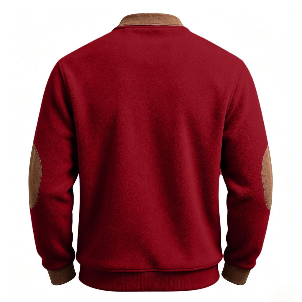 Men's Sweatshirt with Christmas Print and Casual Button