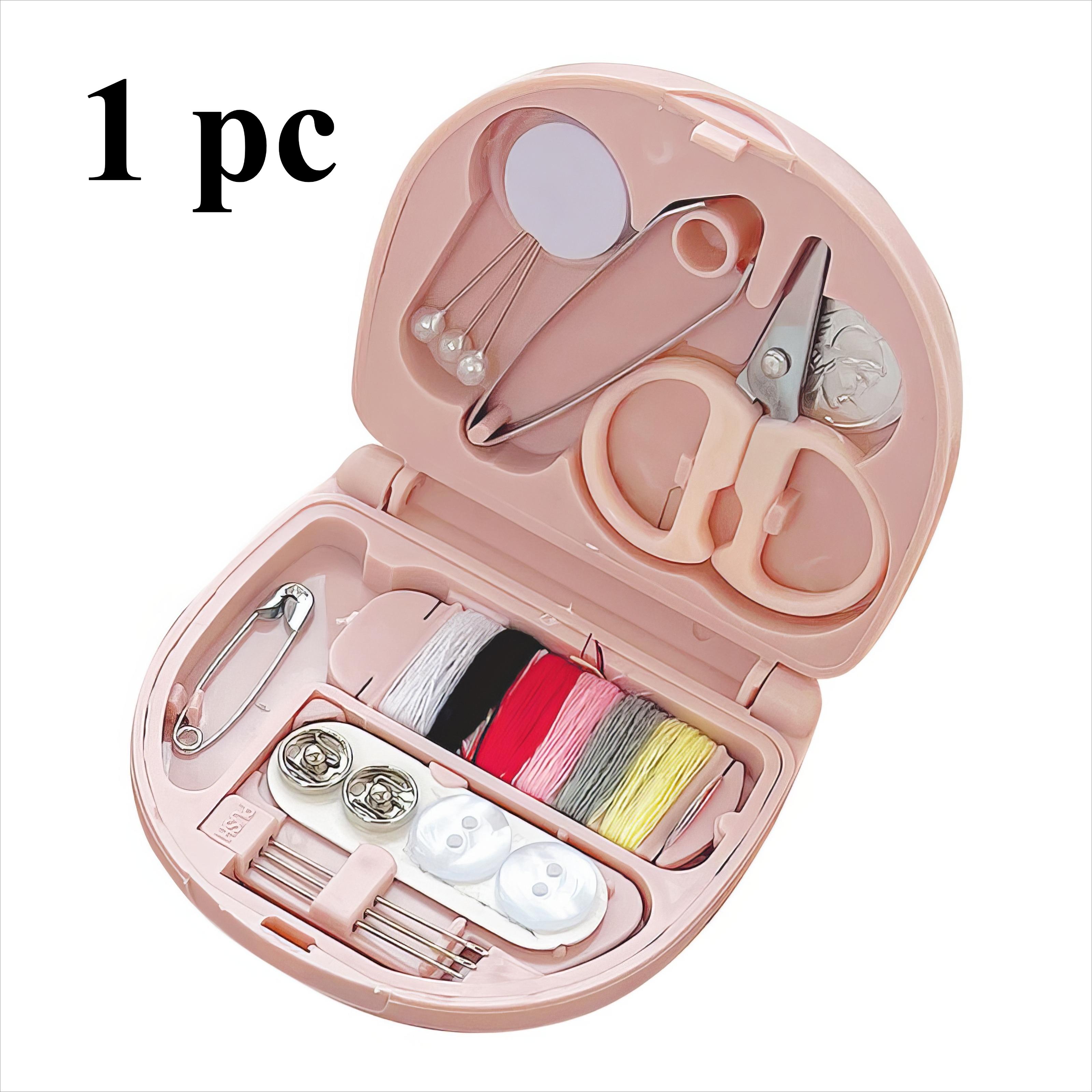 Nordic Style Mini Sewing Box Portable Small Sewing Kit Multi Functional Sewing Tools Combination Set Home Travel Sewing Supplies розовый