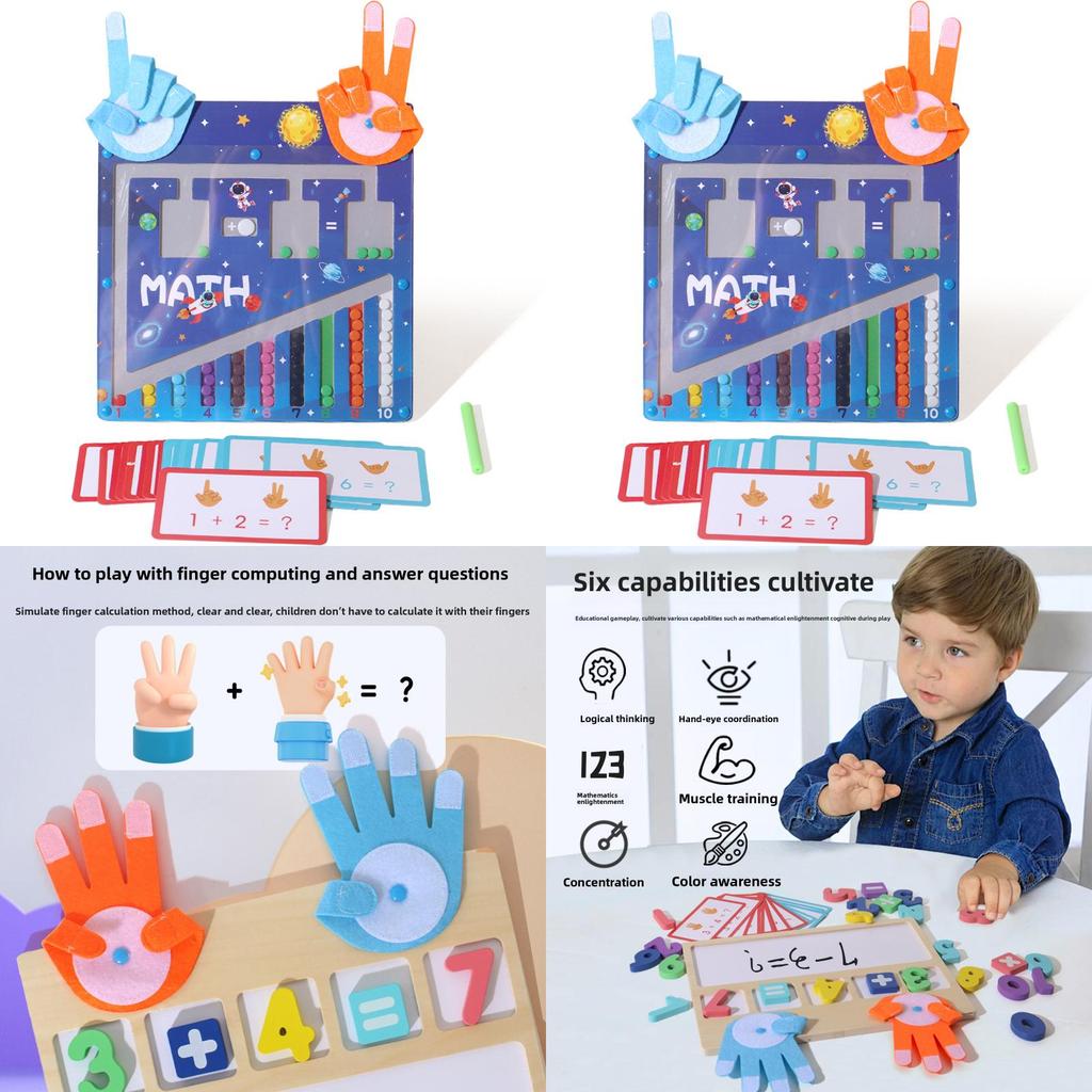Wooden Montessori Number Teaching Aids Magnetic Bead Maze Counting Board For Kids Educational Toy