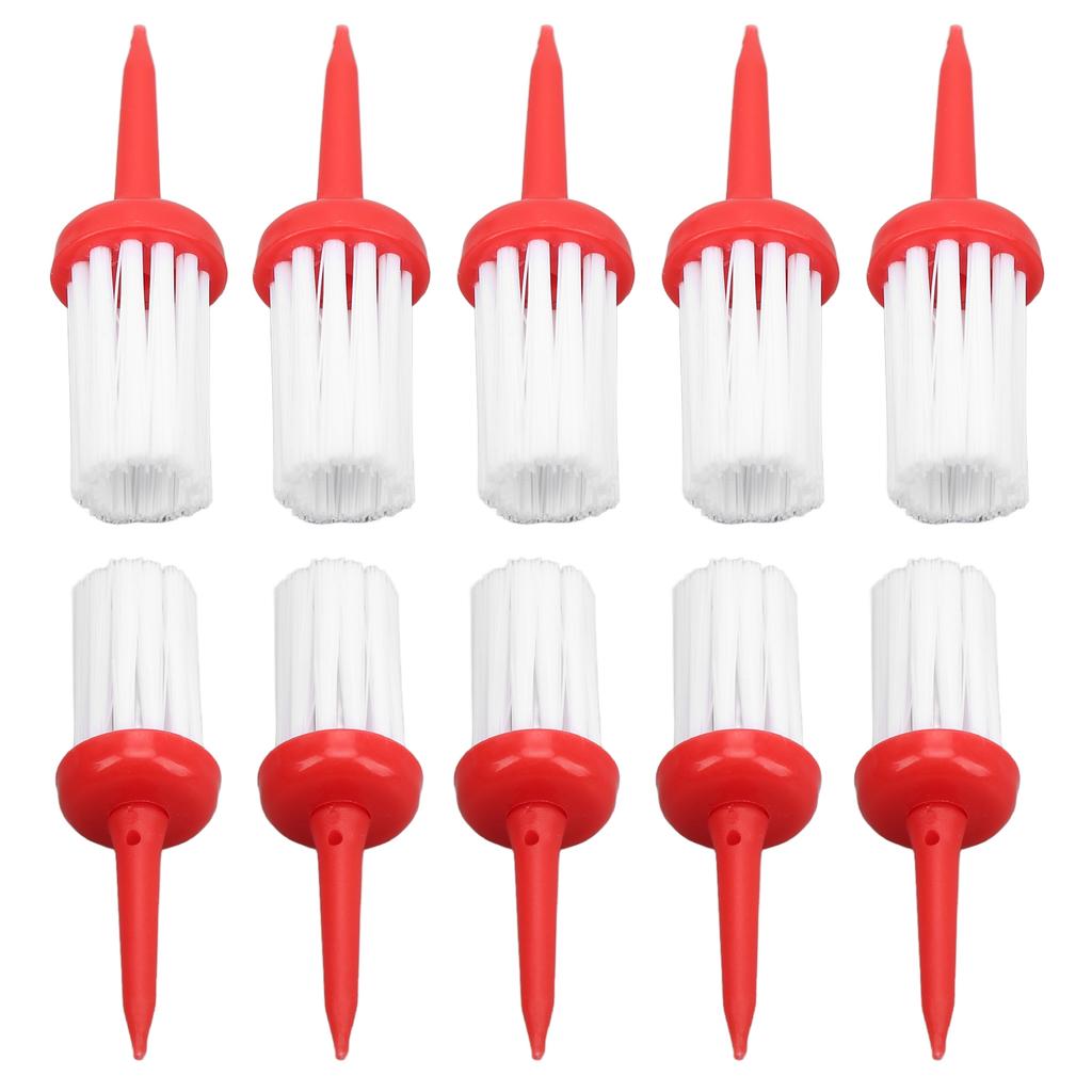 10pcs Golf Tees Brush Type Low Resistance More Distance Consistent Height Plastic Tees for Golf Driver TrainingRed
