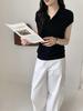 Women's Slim Fit Scissor Collar Merino Wool Sleeveless Sweater for Early Autumn