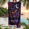 Butterflies Garden Theme Quick Dry Beach Towel Custom Name Text Print Large Sand Resistant Towel Beach Vacation