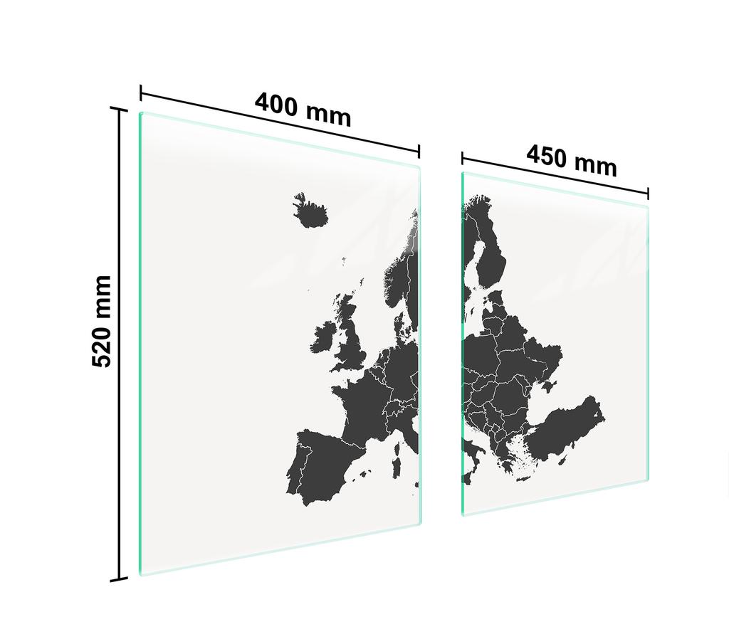 SZKLANA PŁYTA OCHRONNA NA KUCHENKĘ 85x52 MAPA