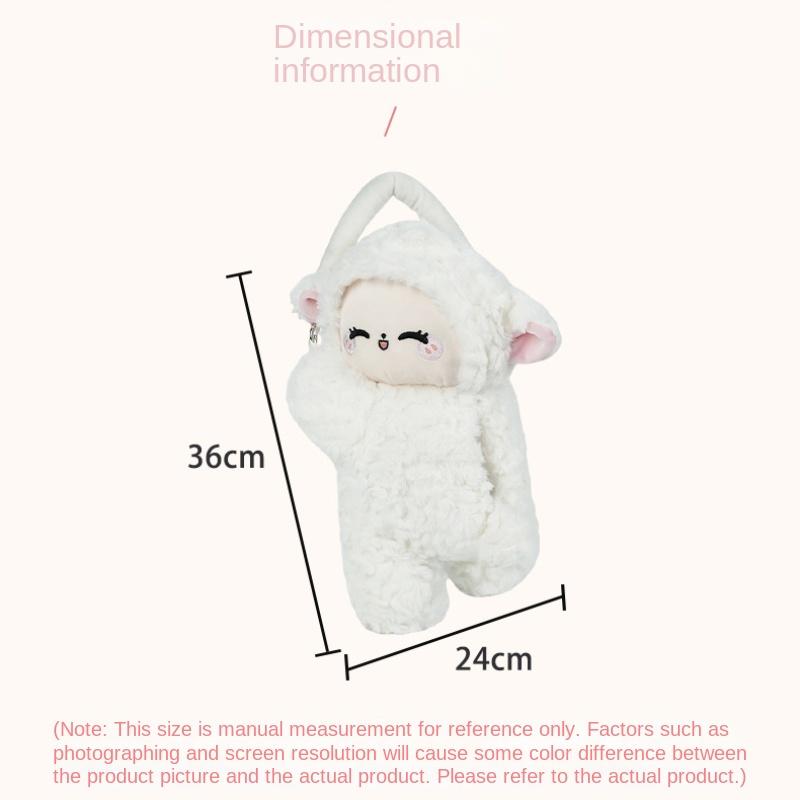 Cartoon Lamb Car Tissue Box Cute Plush Doll Car Hanging Paper Box Creative Car Tissue Set Universal