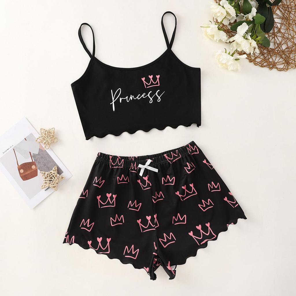 Set pigiama da donna, lingerie sexy, stampa leopardata, con scollo a V, top senza maniche e pantaloncini, set pigiama, abbigliamento per la casa
