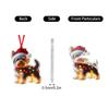 2D Acrylic Animal Ornaments With Christmas Hats, For Christmas Tree Decoration