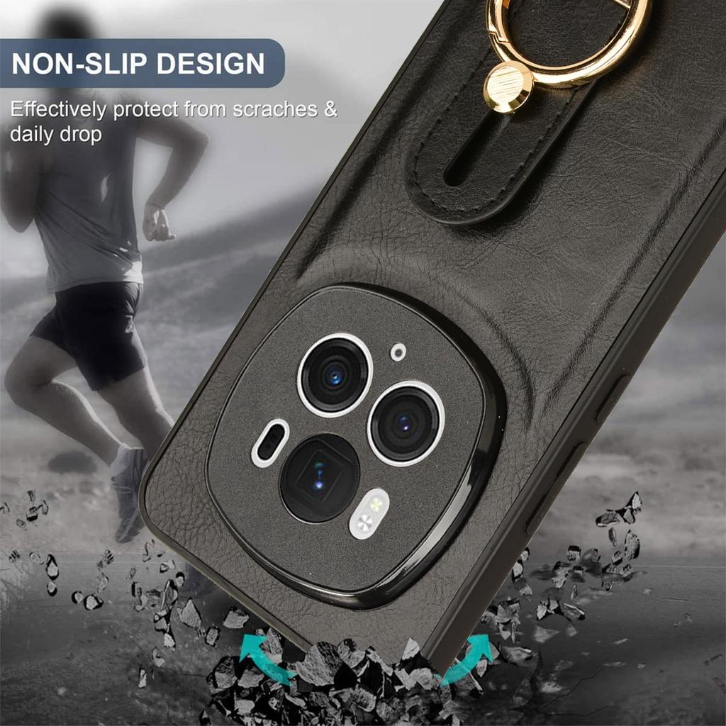 For Honor Magic6 Pro 5G Case Wristband Kickstand Phone Back Cover with Bottle Opener Ring