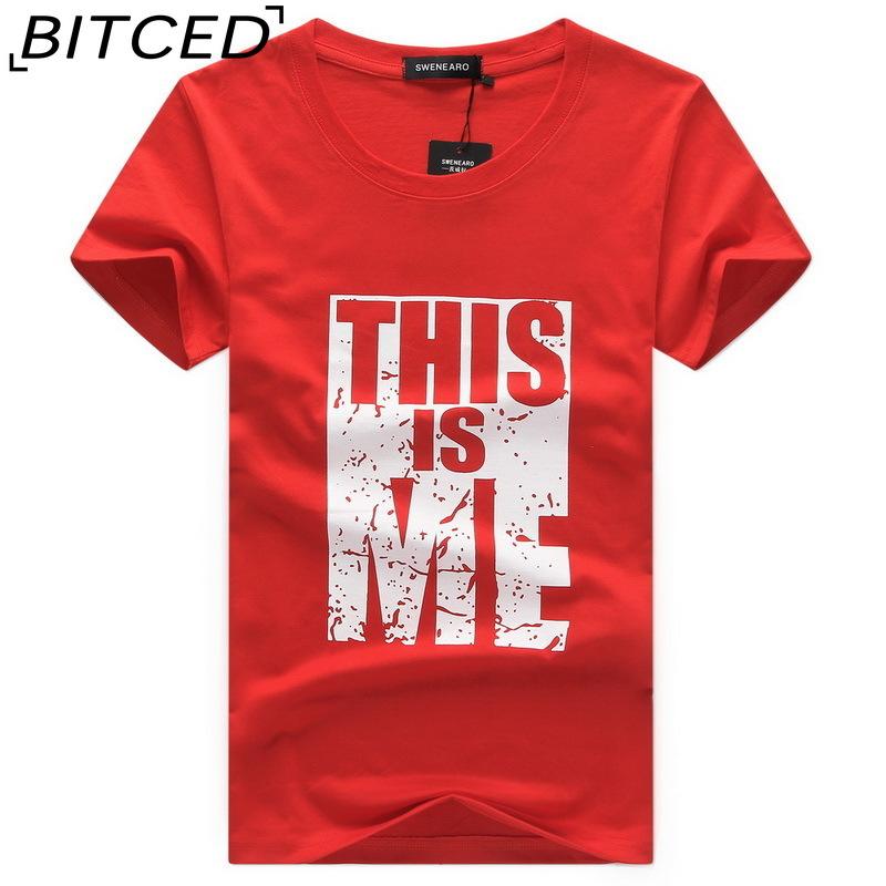 BITCED Bavlněné tričko s krátkým rukávem Pánská móda Košile s volným polovičním rukávem Košile s potiskem