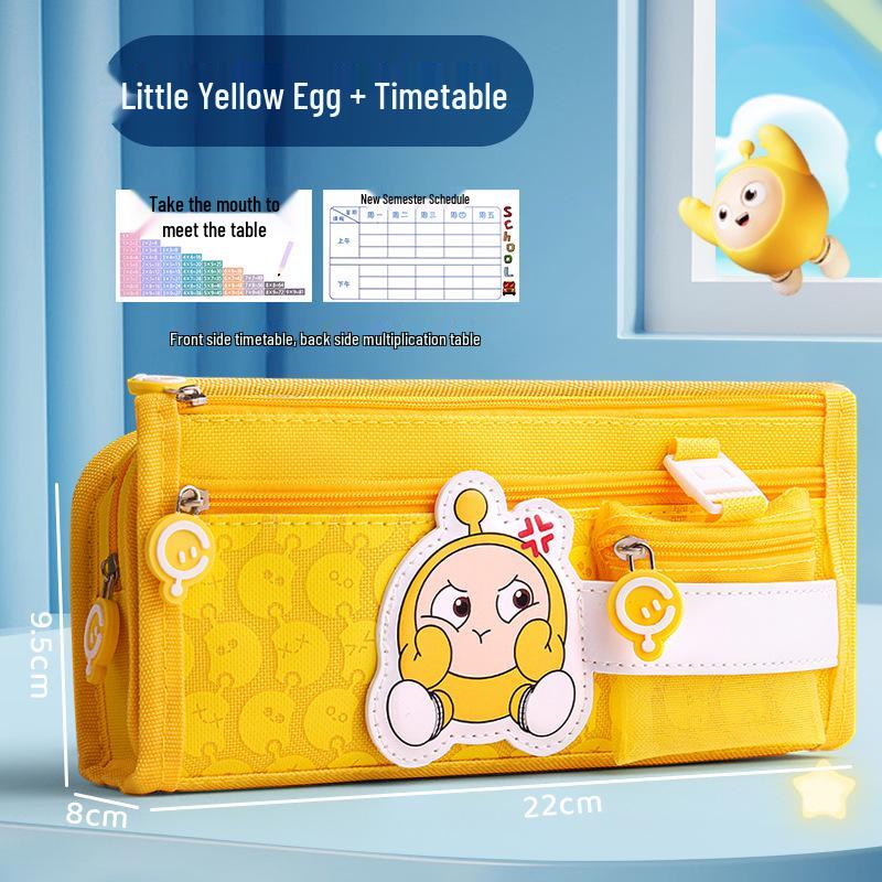 Egg Party Multi-layer Pencil Case - Dora Style Large Capacity Stationery Bag for Boys