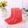 Fashion Print Rain Boots Women Waterproof Work Shoes for Girls Non Slip Anti Skip PVC Water Shoes Rainboots Mid-Calf Botas 2024