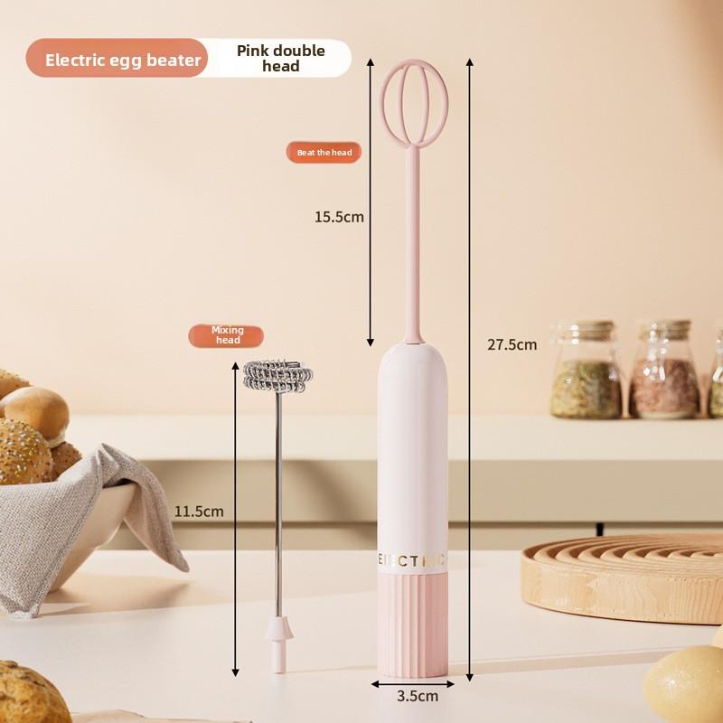 

Electric Beater - Home Milk Frothing Device - Handheld Wireless Mini-sized Automatic Mixing Rod - Cream Whipping Tool With battery розовый