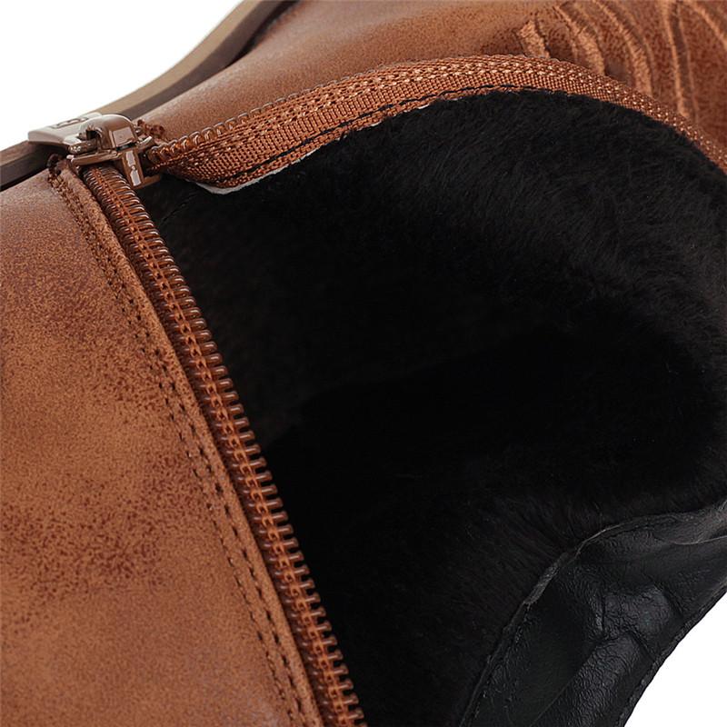 Fashion 2025 Winter New Pointed Toe Western Cowgirl Boots Cowboy Boots Shoes Women Ankle Boots Cossacks Femal Shoes Chelsea Botas Mujer