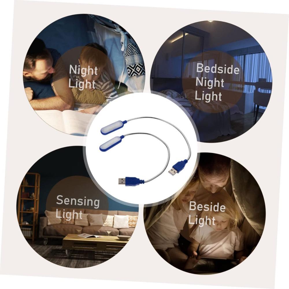 1PC Mini USB LED Light Book Light Flexible Reading Lamp Portable Night Light For Power Bank Laptop Notebook PC Computer Blue