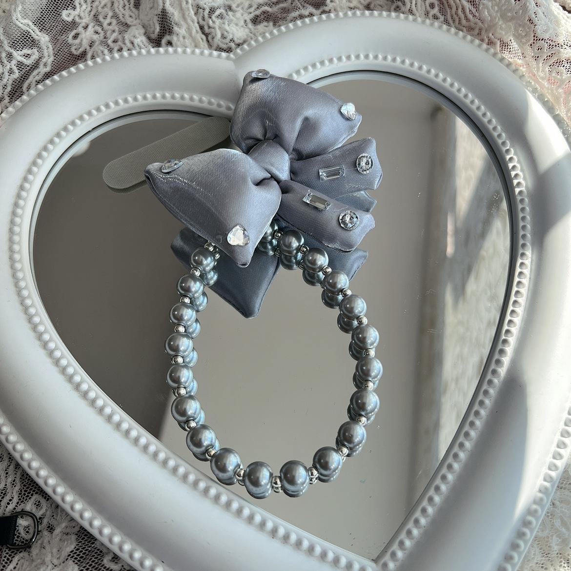 Stylish Luxury Glitter Bling Bling Rhinestone Bow Crystal Beads Anti-lost Phone Chain Strap Lanyard 12cm Universal Fit Women s