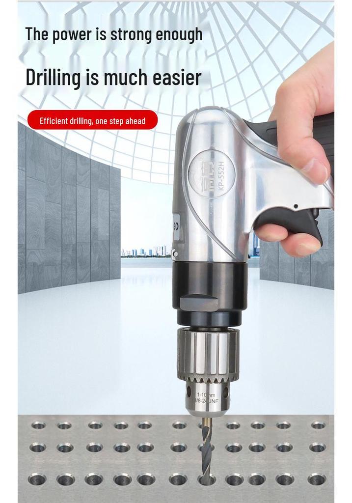 Gaobao 10mm Pneumatic Drill: 3/8'' Industrial Air-Powered Tool with Forward/Reverse Rotation for Drilling