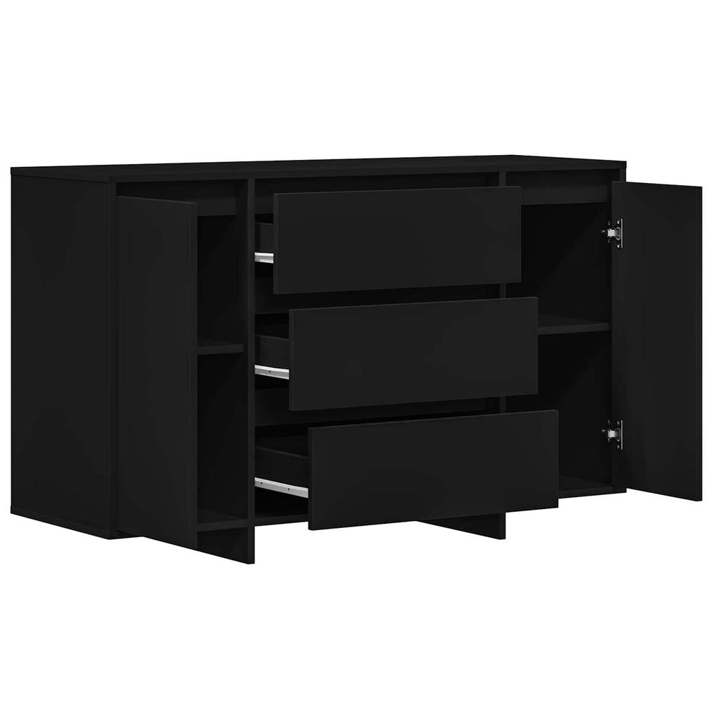 Black Sideboard with Drawers 120 x 41 x 75 cm Engineered Wood