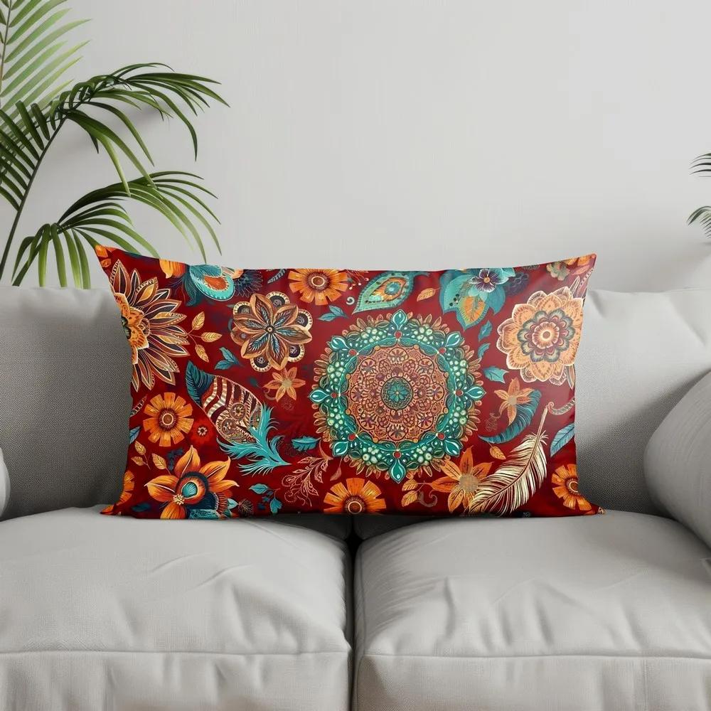 VIKAMA Boheemse mandala kussensloop retro nationale stijl print afneembaar wasbaar woonkamer bank slaapkamer kussensloop 30x50cm